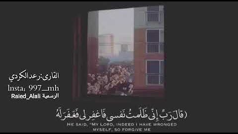 سورة القصص القارئ رعد محمد الكردي تلاوة جميلة " قال رب اني ظلمت نفسي .."