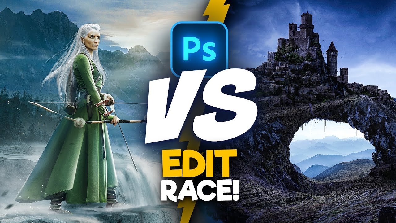 2 Digital Artists Use the SAME Images! (photoshop) | Edit Race S2E3