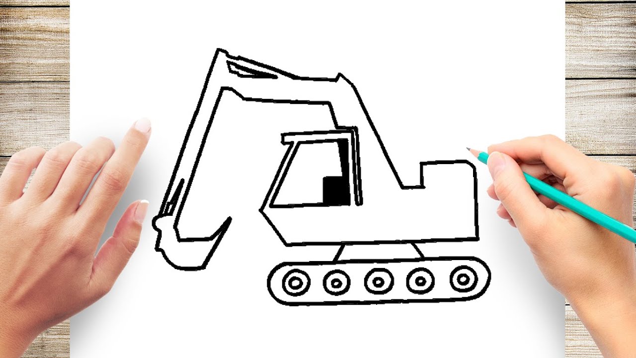 Learn How to Draw a Cartoon Excavator (Construction) Step by Step : Drawing  Tutorials