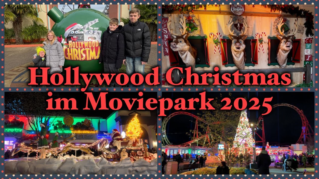 Hollywood Christmas im Moviepark 2025 I Freizeitpark I Familienvlog I Amerikanische Weihnachten