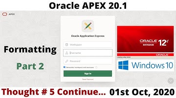 Formatting | Oracle APEX 20.1 part 2 8K