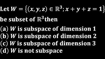 subspace test of a vector space linear algebra engineering iit jam mathematics gate csir net gate