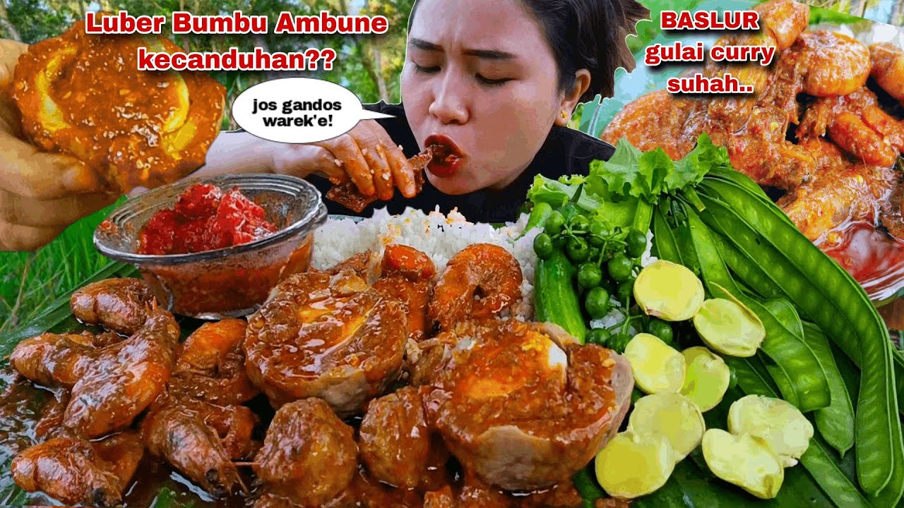 MEDOK REMPAH MENGGODA 🤤 GULAI CURRY BAKSO TELUR UDANG LALAPAN JENGKOL MENTAH  PETAI CINA 
