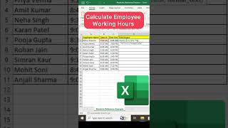Calculate Employee Working Hours #dataanalyst #shorts #viral
