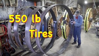 Dismounting 550 lb. Steel Wagon Tires | Engels Coach Shop