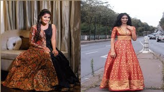 Latest Brocade Fabric Gowns Designs Ideas For Indian Wedding Banarasi Silk Brocade Dress Designs