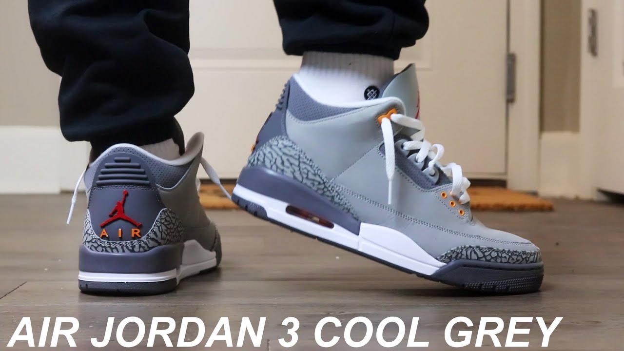 jordan 3 cool grey on feet
