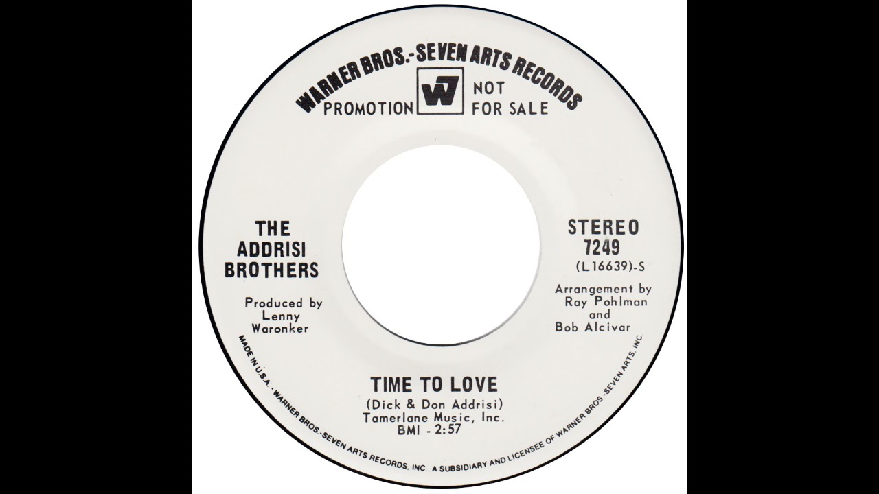 Addrisi Brothers – “Time To Love” (WB) 1968 accordi