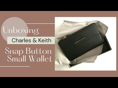 Unboxing Charles \u0026 Keith Snap Button Small Wallet | Black | 2021