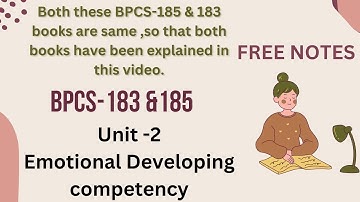 BPCS-185&183|| Unit-2|| Emotional Developing competency @ActiveIGNOU #ignouuniversity #bpcs185