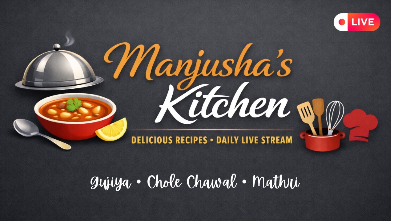 Gujiya, Chole Chawal & Mathri Recipe | Manjusha's Kitchen is Live