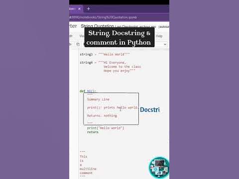 String, Docstring & Comment in Python #python#pythonprogramming # ...