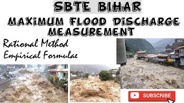 #8 Maximum Flood Discharge Measurement | Rational Methods & Empirical Formulae | SBTE Bihar