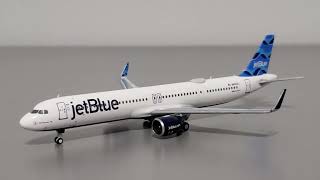 Panda Model Jetblue Airbus A321NEO-LR "Streamers" [N4022J]- 1:400 Scale Model Airplane Review