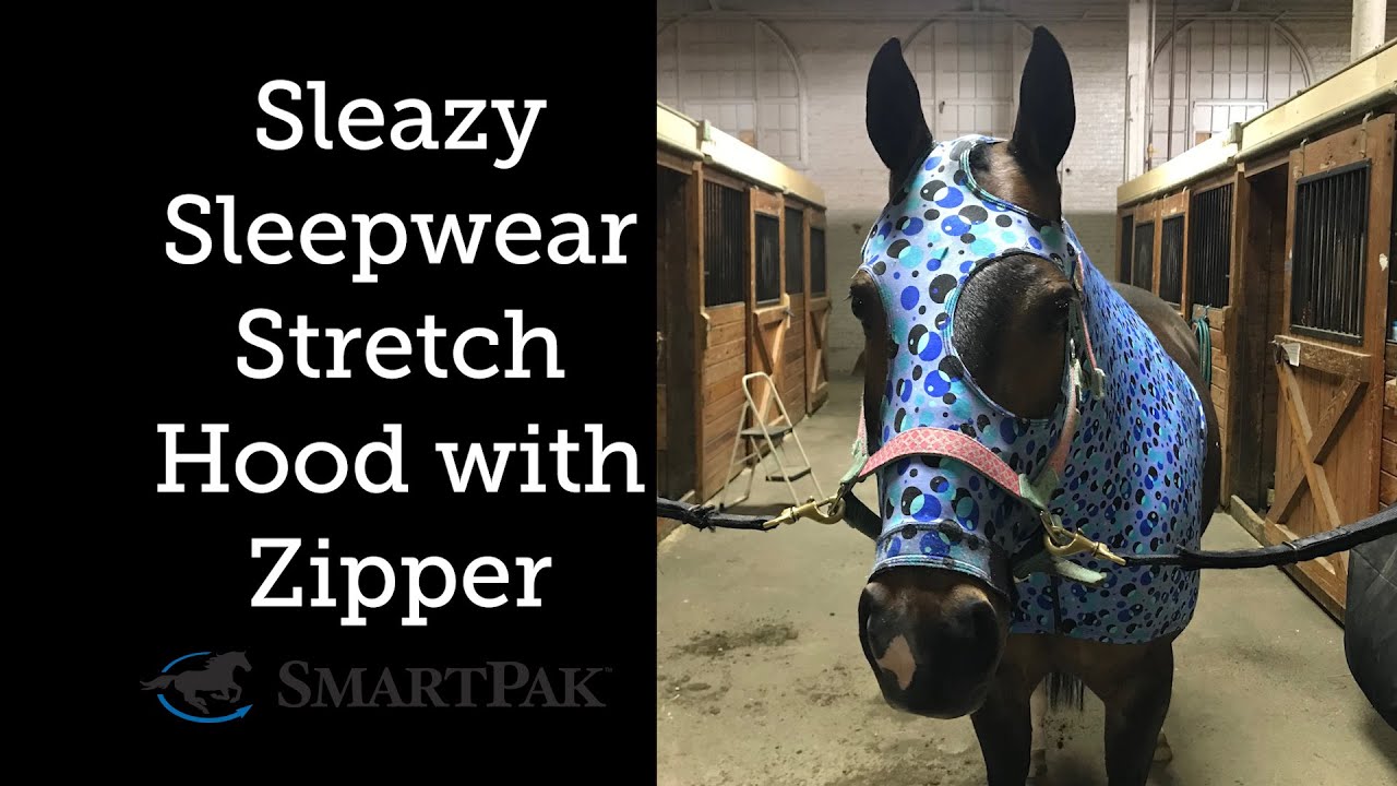 Sleazy Sleepwear Horses Stretch Neck Zipper Hood Nylon Twinkle Stars Mane Tamer 