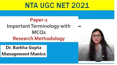 Important Terminology with MCQs , Research Methodology, Paper-1, NTA UGC NET 2022