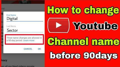 How to change name on youtube Channel before 90 Days| Youtube channel name change without limits