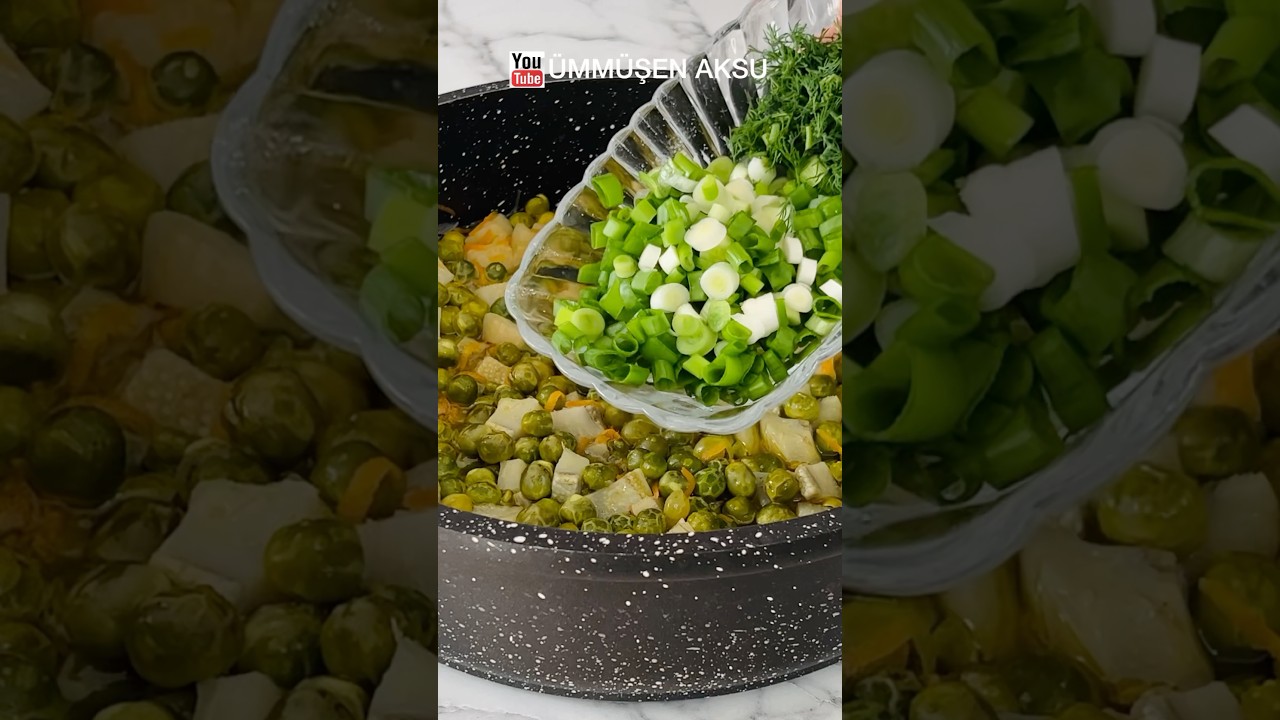 Salçasız Bezelye Yemeği Tarifi ✅ pea dish recipe #tarifler #recipes #bezelye