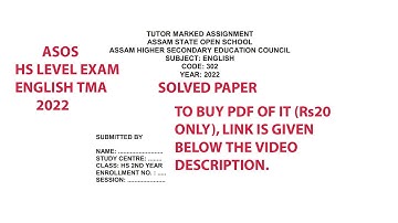 ENGLISH ASSIGNMENT SOLVED 2022