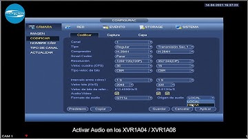 Activar grabación de Audio en DVR Dahua XVR1A04 y XVR1A08