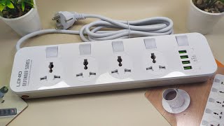 مأخد كهربائي رباعي مع 4 مداخل يو اس بي  بشحن سريع - سلك تمديد الطاقة | Power Socket -  Rallonge