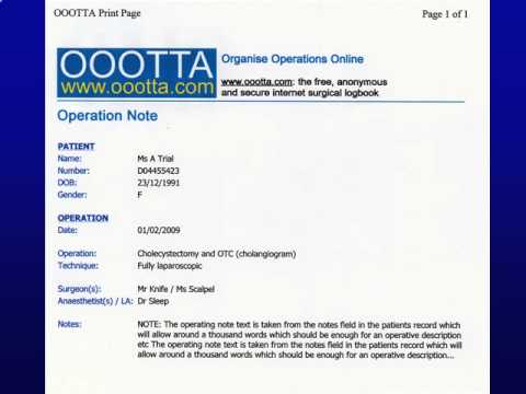 OOOTTA free anonymous online surgical logbook