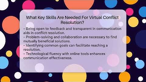 What Key Skills Are Needed For Virtual Conflict Resolution? - Everyday-Networking
