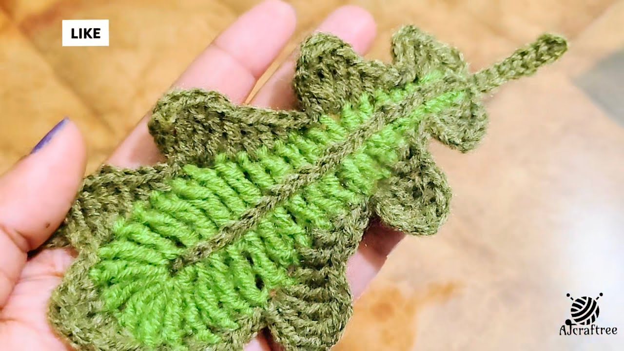 Easy Crochet Leaf 🌿 | Beautiful Leaf Pattern for Beginners (Step by Step Tutorial)