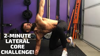 2-MINUTE LATERAL CORE CHALLENGE! | BJ Gaddour Abs Core Workout Obliques Shoulders Exercises