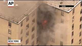 Raw Video: NYC Building Fire Spreads to 3 Floors