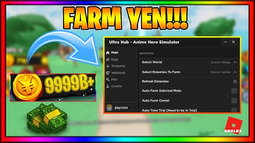 NEW OP ANIME HERO SIMULATOR GUI ROBLOX (FARM YEN!!)
