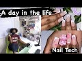 VLOG: DAY IN LIFE OF A NAIL TECH | Work Out, Acrylic Fullest, Acrylic Fill In, VDAY Set|