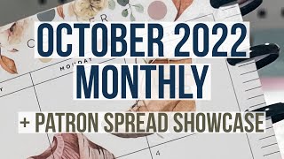 October 2022 Monthly Plan With Me and Patron Spread Showcase! Classic Happy Planner