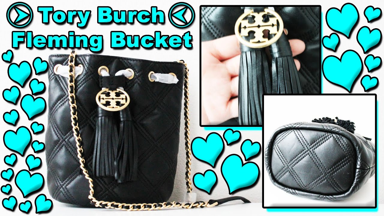 NEW Tory Burch Black Fleming Soft Mini Bucket Bag $428