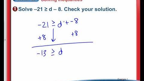 8-7: Solving Inequalities by Adding or Subtracting