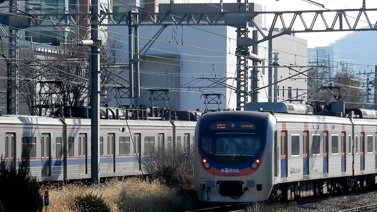 [철도풍경] 수도권 전철 1호선, 4호선 서동탄행, 오이도행 열차, 무궁화호 열차 금정역 출발, 통과