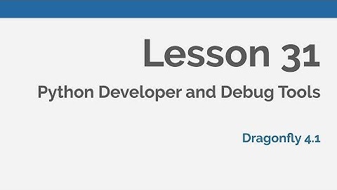 Dragonfly Daily 31 Python Developer and Debug Tools in Dragonfly (2020)