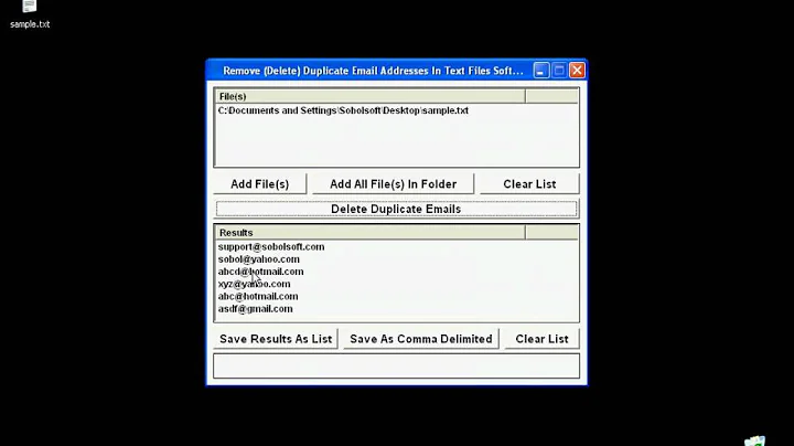 Sobolsoft com   How To Use Remove (Delete) Duplicate Email Addresses In Text Files Software