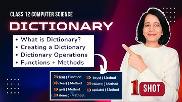 Python DICTIONARY | Python Revision Tour | Class 12 Computer Science | ENGLISH