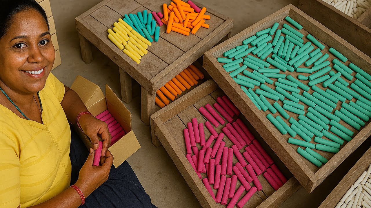 How Colourful Chalk Sticks Are Made | Full Production Process