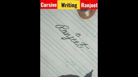 cursive writing ranjeet नाम रणजीत का #short #ytshort #handwriting #cursive #youtubeshort