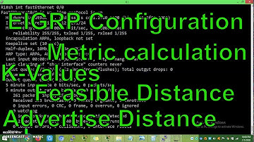EIGRP Basic Configuration Part 2 || Metric Calculation || K Value || AD &FD || Dinesh Kumar