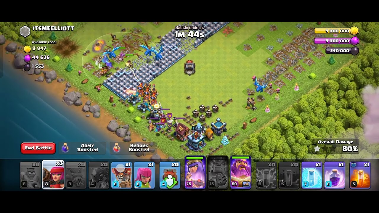 Destroyed 40 scattershots and get received 150 gems 🥰#clashofclans yahooooo 😎