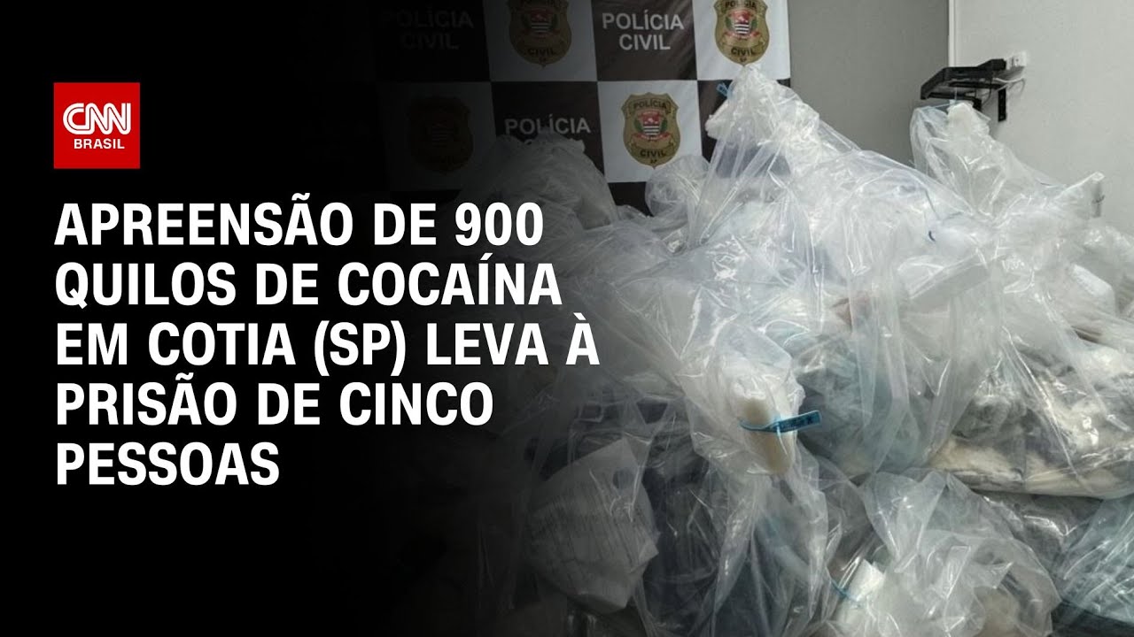 Apreensão de 900 quilos de cocaína em Cotia leva à prisão de cinco pessoas | LIVE CNN
