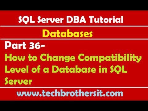 Videó: Hogyan változtathatom meg egy adatbázis kompatibilitási szintjét?