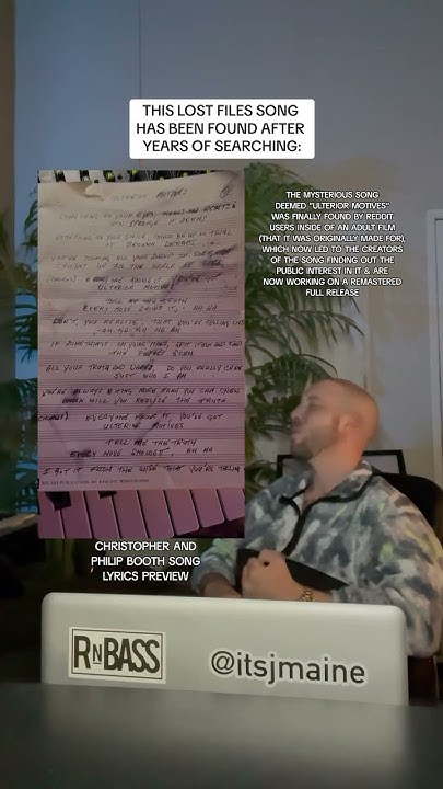 The Lost Files Song “Ulterior Motives” Has Finally Been Found After