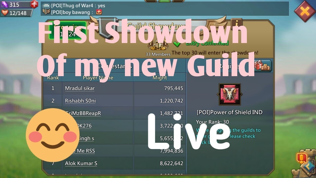 Lords Mobile first guild showdown of my new Guild live