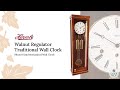 86cm walnut 8 day mechanical regulator wall clock by hermle