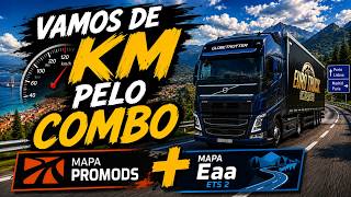 VAMOS DE KM PELO COMBO DE MAPA PROMODS E MAPA EAA ETS 2 #games #ets2