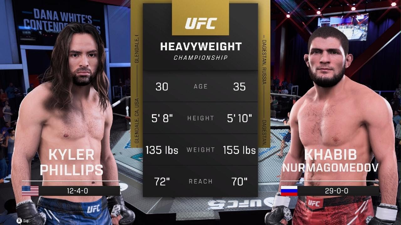 Kyler Phillips vs Khabib Nurmagomedov UFC simulation FIGHT